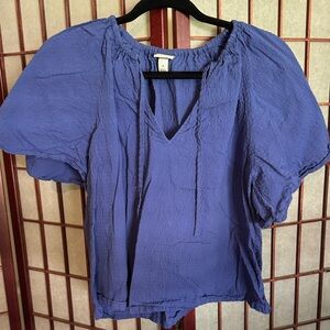 a new day Women's Textured Blue Blouse